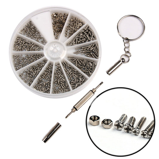Kit Completo de Tornillos y Tuercas de Acero Inoxidable para Gafas y Relojes