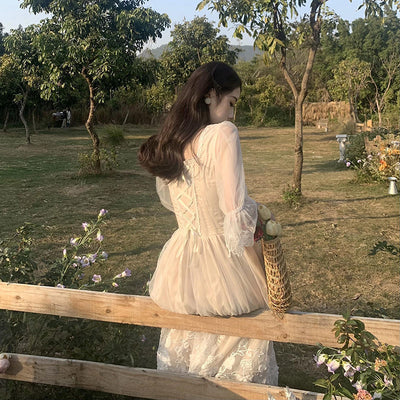 Vestido Lisianto Retro Francés para la Hora del Té - Image 8