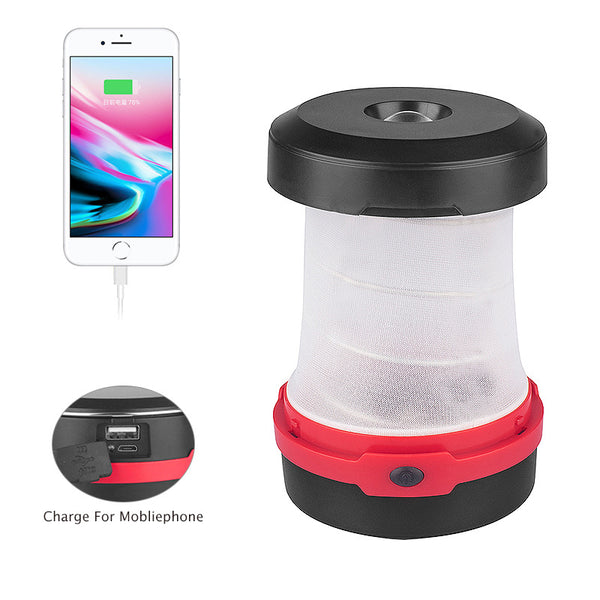Lámpara Solar LED Portátil para Camping con Carga USB y Diseño Plegable