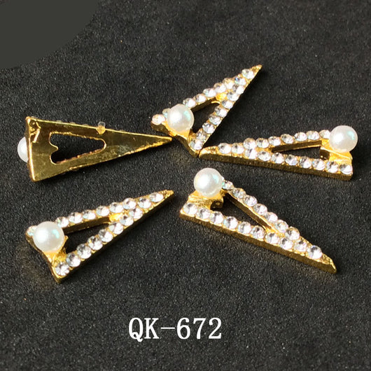 Decoraciones de Uñas Metálicas con Perlas Agua y Diamantes Arcoíris - Image 27