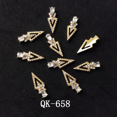 Decoraciones de Uñas Metálicas con Perlas Agua y Diamantes Arcoíris - Image 30