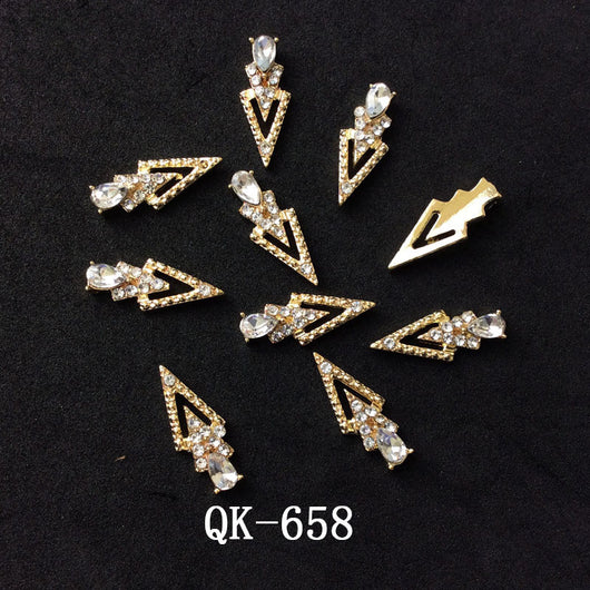Decoraciones de Uñas Metálicas con Perlas Agua y Diamantes Arcoíris - Image 30