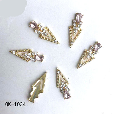 Decoraciones de Uñas Metálicas con Perlas Agua y Diamantes Arcoíris - Image 33