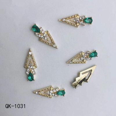 Decoraciones de Uñas Metálicas con Perlas Agua y Diamantes Arcoíris - Image 36