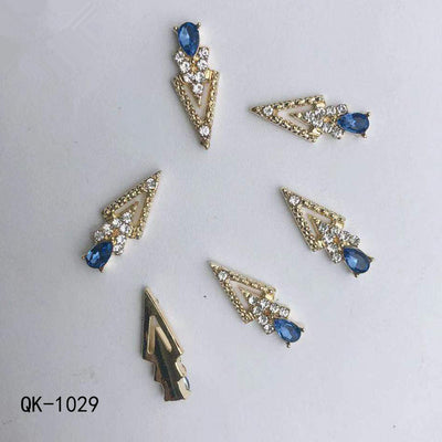 Decoraciones de Uñas Metálicas con Perlas Agua y Diamantes Arcoíris - Image 34