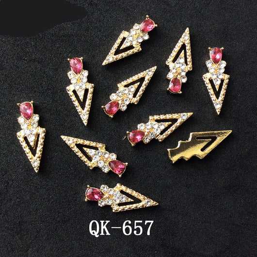Decoraciones de Uñas Metálicas con Perlas Agua y Diamantes Arcoíris - Image 39