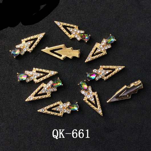 Decoraciones de Uñas Metálicas con Perlas Agua y Diamantes Arcoíris - Image 40