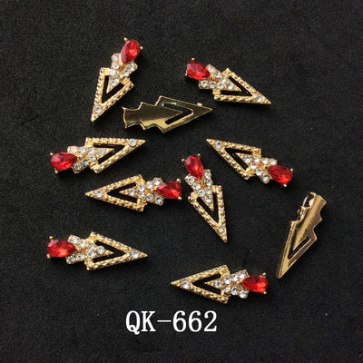 Decoraciones de Uñas Metálicas con Perlas Agua y Diamantes Arcoíris - Image 6