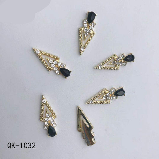Decoraciones de Uñas Metálicas con Perlas Agua y Diamantes Arcoíris - Image 23