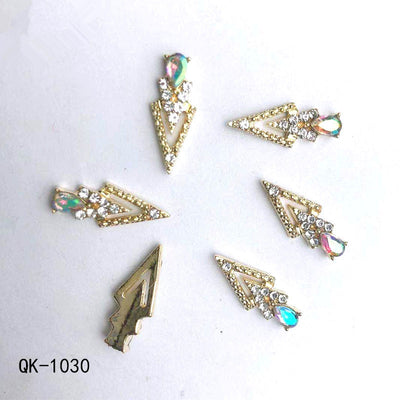 Decoraciones de Uñas Metálicas con Perlas Agua y Diamantes Arcoíris - Image 21
