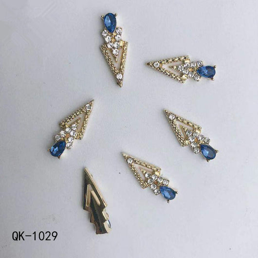 Decoraciones de Uñas Metálicas con Perlas Agua y Diamantes Arcoíris - Image 20