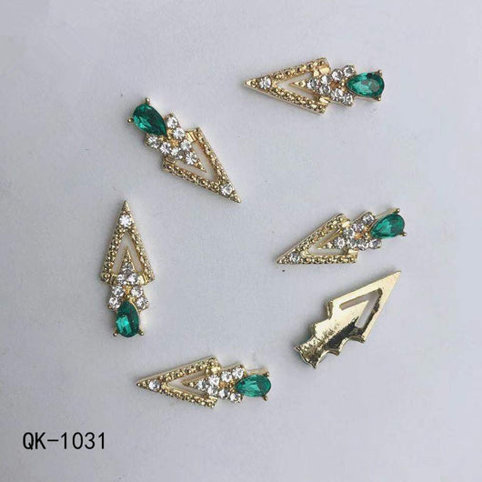 Decoraciones de Uñas Metálicas con Perlas Agua y Diamantes Arcoíris - Image 22