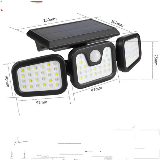 Lámpara Solar Giratoria 360° para Exteriores - Luz de Pared Triple Ajustable - Image 8