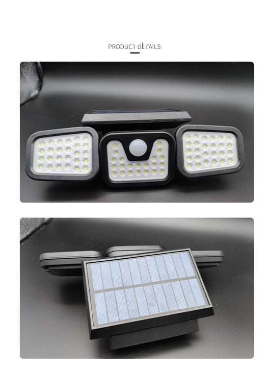Lámpara Solar Giratoria 360° para Exteriores - Luz de Pared Triple Ajustable - Image 11