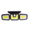74COB Three-Head Rotating Solar Wall Light