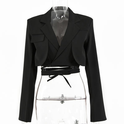 Blazer Doble Capa Ajustado de Manga Larga para Primavera y Otoño - Image 8