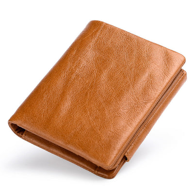 Monedero Retro de Cuero Genuino con Cierre de Hebilla Plegable - Image 6