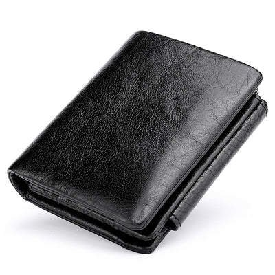 Monedero Retro de Cuero Genuino con Cierre de Hebilla Plegable - Image 7