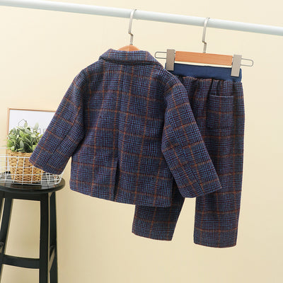 Traje Formal Infantil Estilo Británico Coreano Otoño - Conjunto de Dos Piezas - Image 3