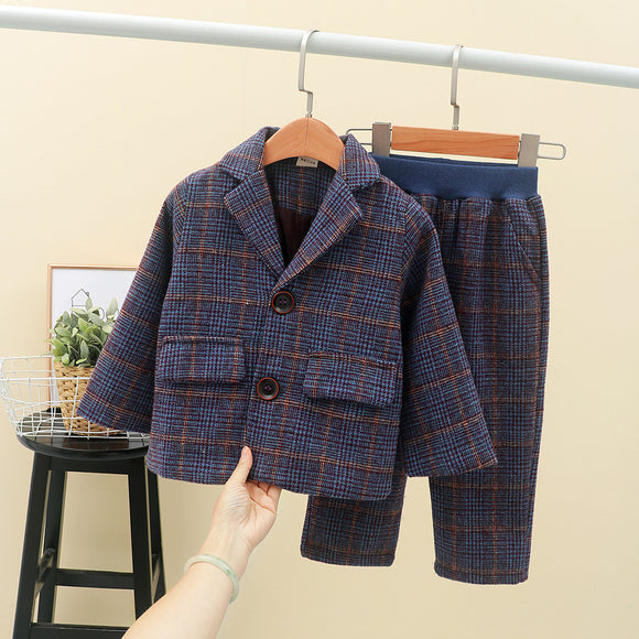 Traje Formal Infantil Estilo Británico Coreano Otoño - Conjunto de Dos Piezas