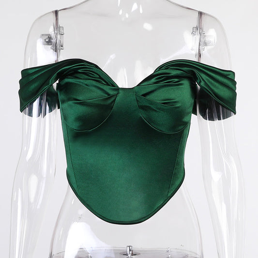 Top Satinado Verde Espalda Descubierta Mujer - Elegante y Sexy para Verano - Image 2