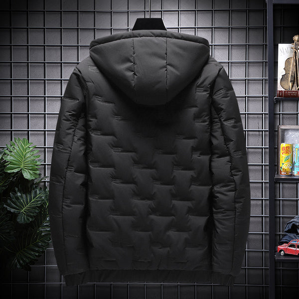 Chaqueta Corta de Algodón con Capucha para Hombre