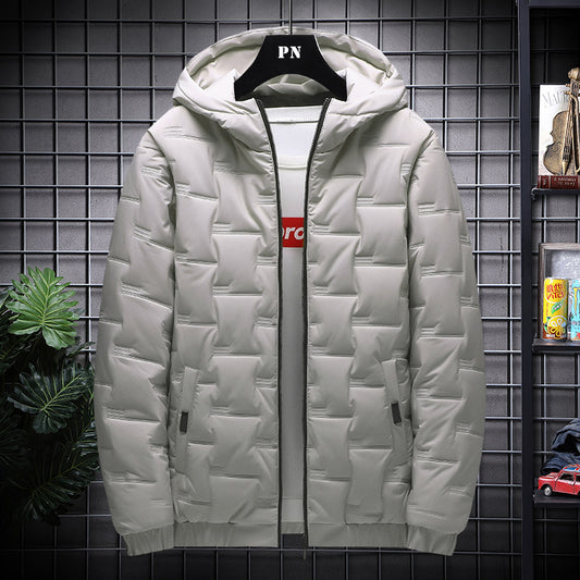 Chaqueta Corta de Algodón con Capucha para Hombre