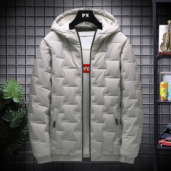 Chaqueta Corta de Algodón con Capucha para Hombre
