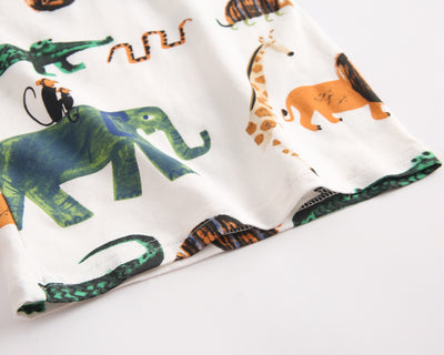Conjunto de Verano para Niño: Camiseta y Pantalones Cortos Estampado Animal - Image 9