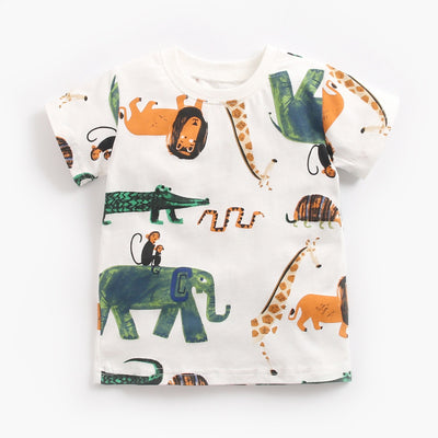 Conjunto de Verano para Niño: Camiseta y Pantalones Cortos Estampado Animal - Image 2