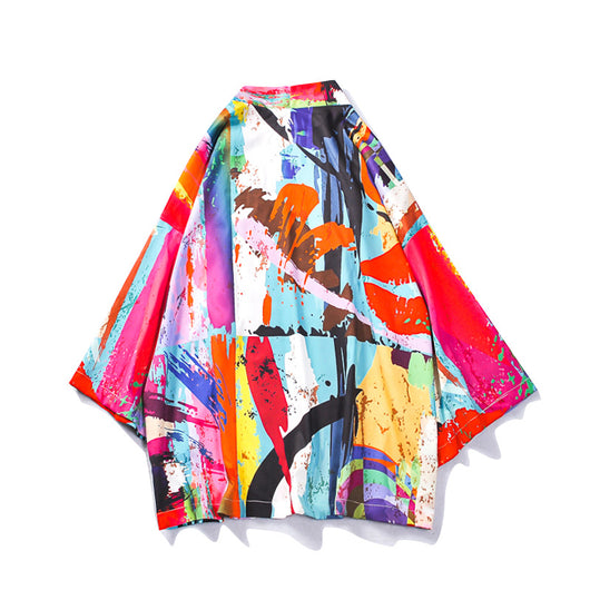 Kimono Japonés Unisex con Diseño Graffiti - Abrigo Protector UV Manga 3/4 Ligero - Image 8