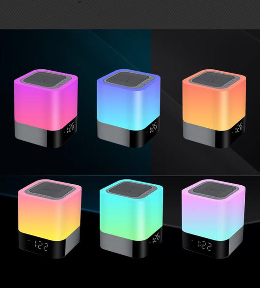 Reloj Despertador Parlante Bluetooth con Pantalla Táctil y Luz LED Multicolor - Image 2