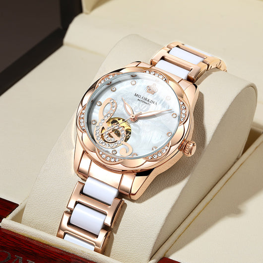 Reloj Mecánico de Lujo para Mujer con Cerámica Premium - Image 4