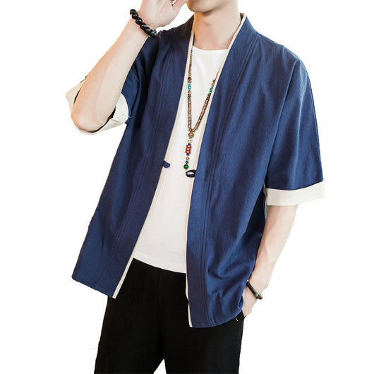 Chaqueta Hombre Algodón y Lino - Manga Corta Estilo Verano - Image 3