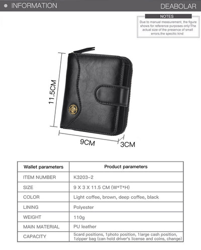 Billetera Compacta de Cuero Engrasado para Hombre - Monedero Tipo Tríptico - Image 14