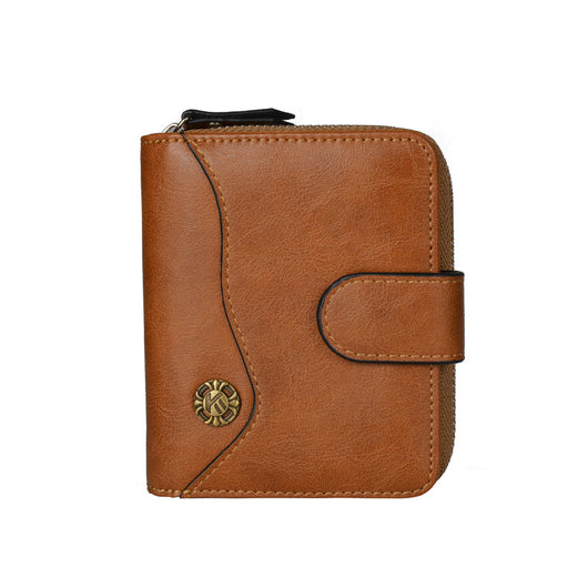 Billetera Compacta de Cuero Engrasado para Hombre - Monedero Tipo Tríptico - Image 4