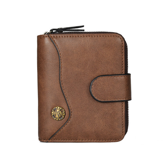 Billetera Compacta de Cuero Engrasado para Hombre - Monedero Tipo Tríptico - Image 3