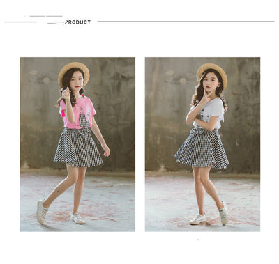 Conjunto Infantil Coreano Estilo Occidental Dos Piezas Manga Corta Verano - Image 7