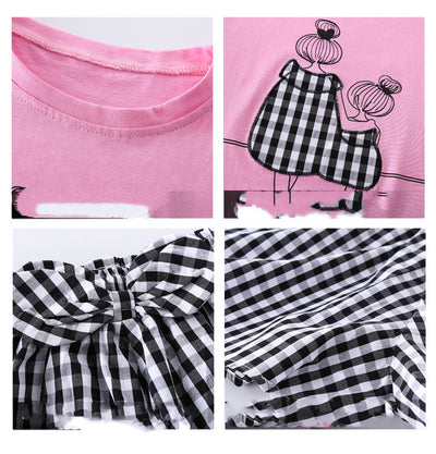 Conjunto Infantil Coreano Estilo Occidental Dos Piezas Manga Corta Verano - Image 4