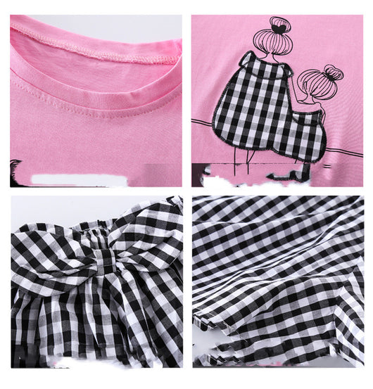 Conjunto Infantil Coreano Estilo Occidental Dos Piezas Manga Corta Verano - Image 4