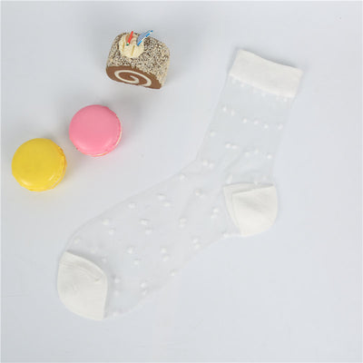 Medias Cortas de Seda Retro Japonés con Lunares - Transparentes y Ultrafinas - Image 11