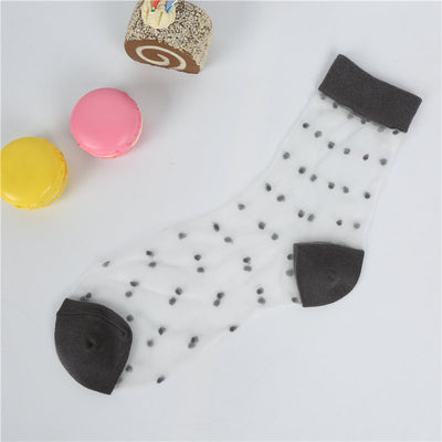 Medias Cortas de Seda Retro Japonés con Lunares - Transparentes y Ultrafinas - Image 12