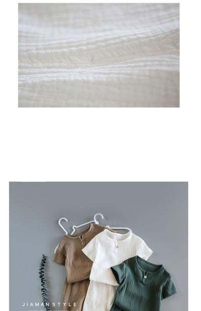 Conjunto Infantil de Verano Algodón y Lino - Playera y Shorts para Niños - Image 11