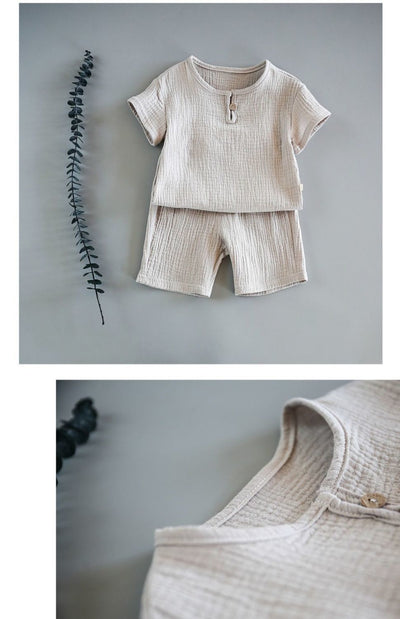 Conjunto Infantil de Verano Algodón y Lino - Playera y Shorts para Niños - Image 15