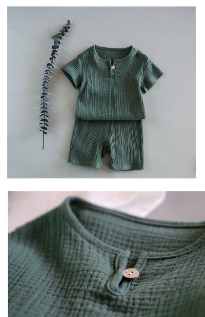 Conjunto Infantil de Verano Algodón y Lino - Playera y Shorts para Niños - Image 14