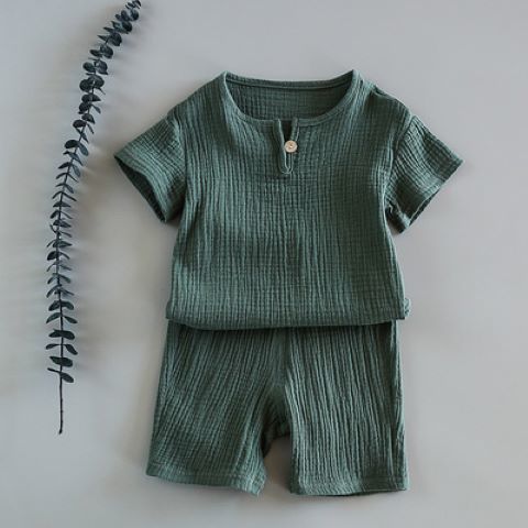 Conjunto Infantil de Verano Algodón y Lino - Playera y Shorts para Niños - Image 2
