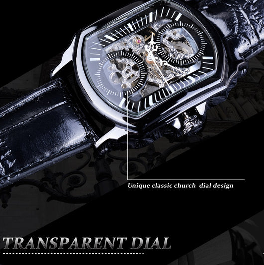 Reloj Automático Cuadrado Hueco para Hombre - Diseño Casual Moderno - Image 8