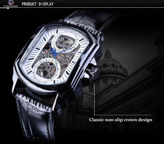 Reloj Automático Cuadrado Hueco para Hombre - Diseño Casual Moderno - Image 9