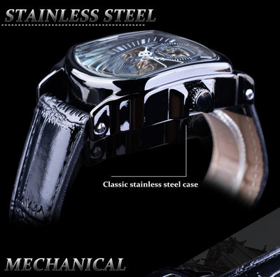 Reloj Automático Cuadrado Hueco para Hombre - Diseño Casual Moderno - Image 10