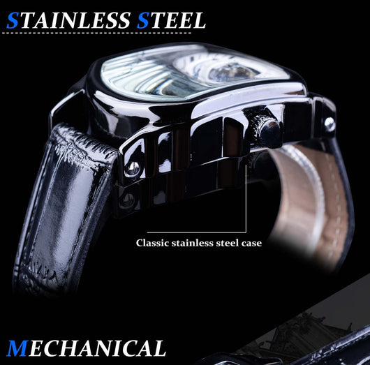 Reloj Automático Cuadrado Hueco para Hombre - Diseño Casual Moderno - Image 16